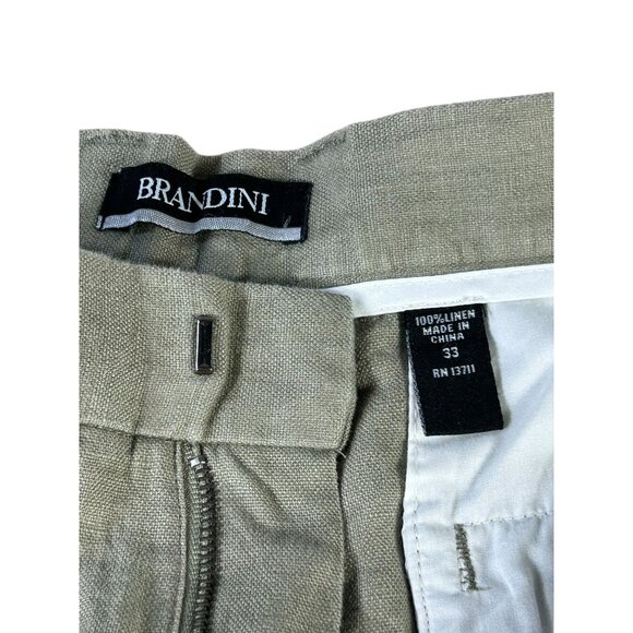 NEW Brandini Men’s Linen Shorts Size 33 Dark Beige Tan Casual Summer Lightweight - Picture 11 of 11